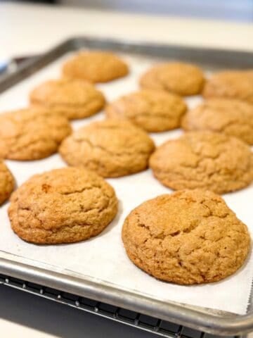 Apple butter cookies on sheet pan.