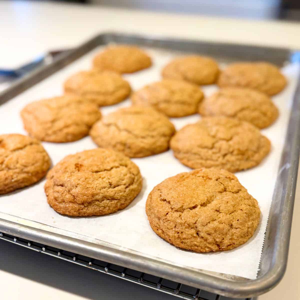 Apple butter cookies on sheet pan.